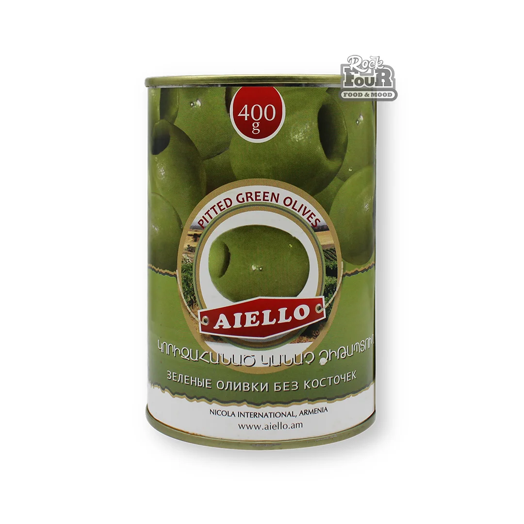 Green olives "AIELLO" without pits 400g